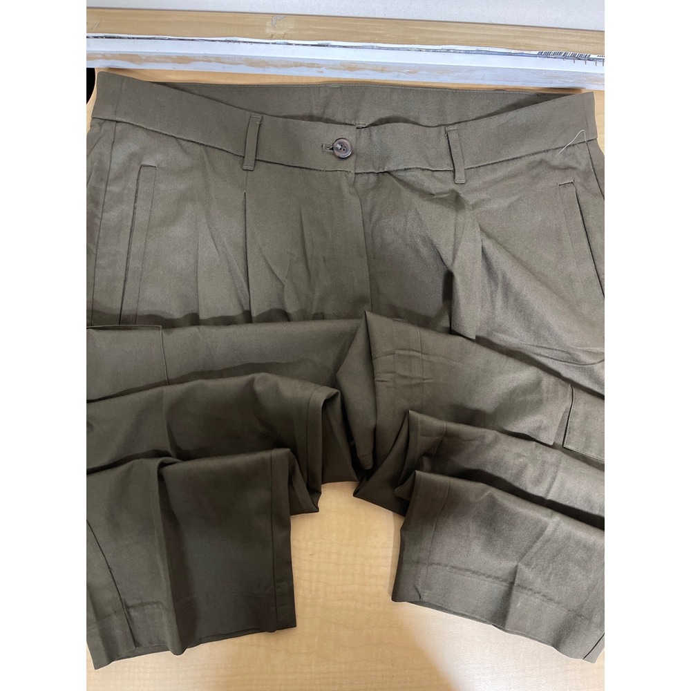 Old Navy Taylor Straight Trouser Extra High Rise Olive Green Adjustable Waist XL